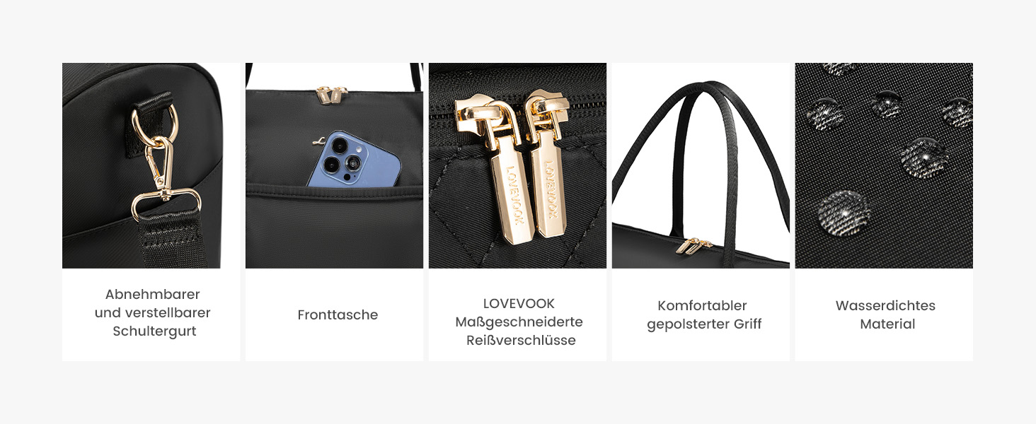 Сумка-мішок LOVEVOOK для жінок: дорожня/спортивна сумка-мішок з відділенням для взуття та мокрих речей, 2 шт. (40л, чорний)