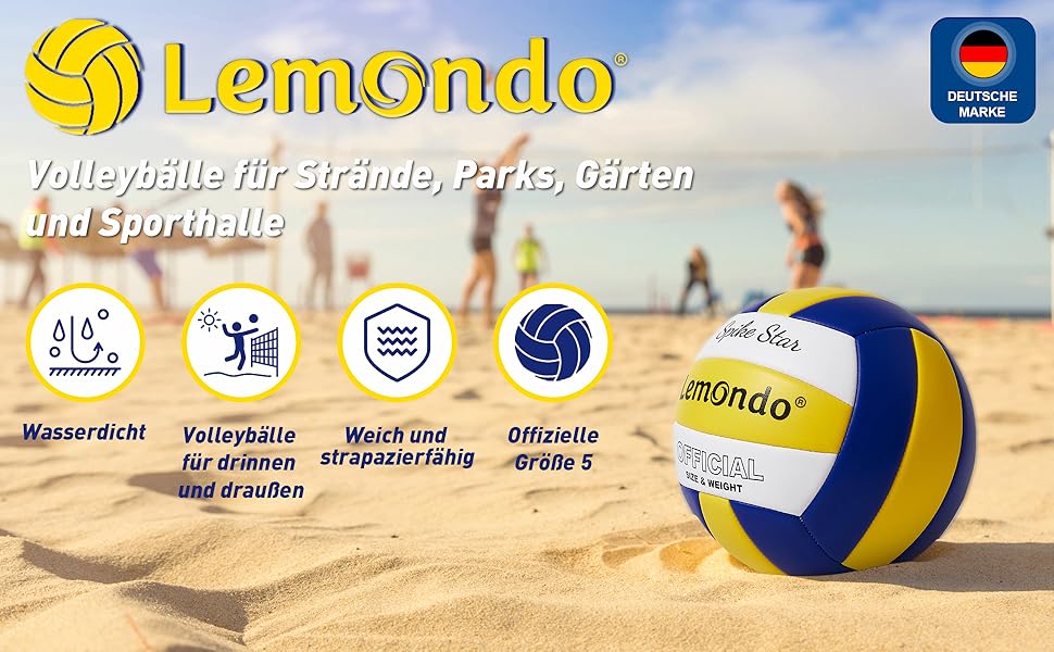 Волейбольний м'яч Lemondo PU для пляжного волейболу, м'який, водостійкий, з насосом. Підходить для гри в приміщенні та на вулиці. Білий.