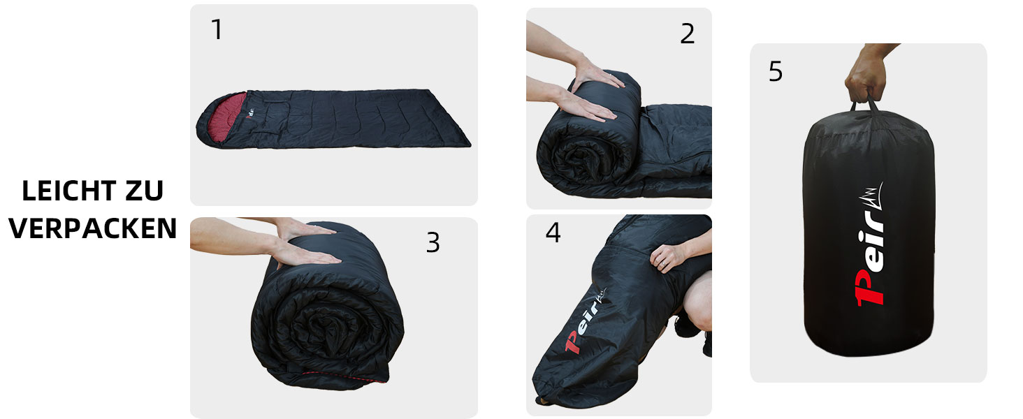 Спальний мішок для дорослих – широкий прямокутний, 3-сезонний з кишенею та сумкою, 300 г/м² бавовна, водонепроникний, для кемпінгу, дому та відпочинку на природі, з блискавкою справа