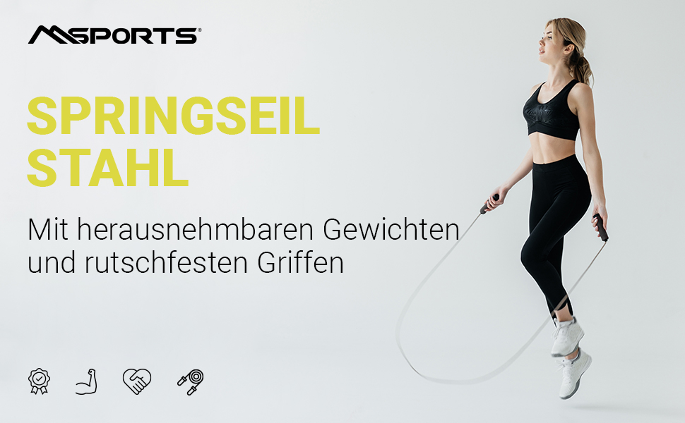 Скакалка зі сталі Professional Studio Quality з виносними вагами