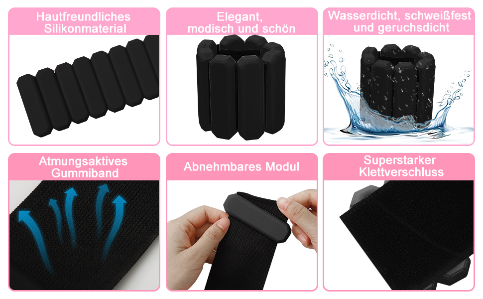 Важкі манжети на зап'ястя Omtofo, 2 шт (по 0,45 кг), регульовані, для йоги, танців, пілатесу, аеробіки, кардіо, ходьби, зелені (чорні)