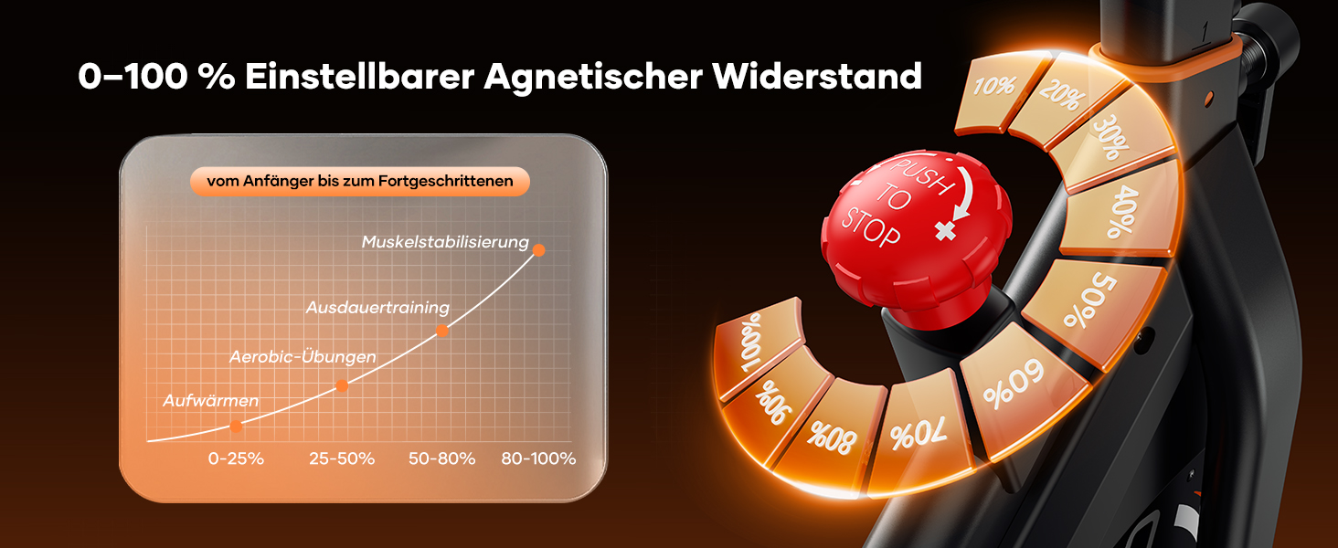 Велотренажер Neu Toputure з вимірюванням пульсу, 15 кг маховик, магнітний опір, до 160 кг, тримач для планшета, тримач для напоїв, помаранчевий