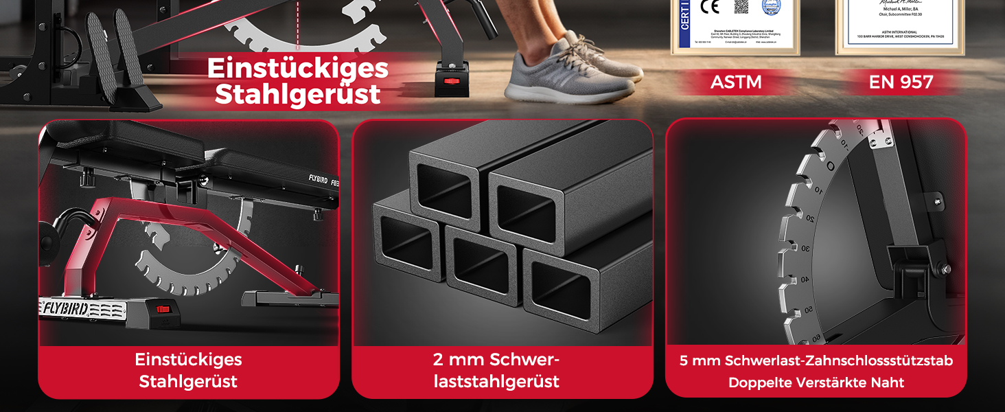 Відкидна тренажерна лава FLYBIRD з регулюванням, до 544 кг, для дому, з подовженою спинкою для жиму лежачи (L-544KG)