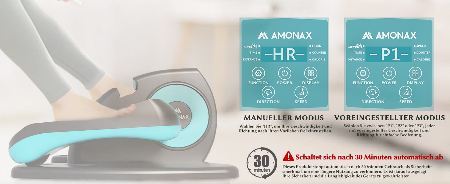 Електричний еліптичний тренажер Amonax, міні крос-тренажер для дому, сидячий велотренажер для людей похилого віку, кардіо тренажер під стіл, сидячий велотренажер з масажем ніг, універсальний розмір