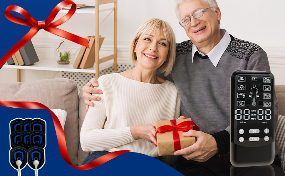 EMS TENS пристрій для терапії болю, 3-в-1 масажер, апарат електростимуляції для зняття болю. 24 програми масажу, 2 канали, 8 електродів