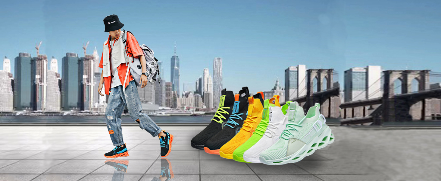 Чоловічі та жіночі спортивні кросівки для бігу Turnschuhe G133 Schwarz Orange. Дихаючі, легкі, з амортизацією для фітнесу та занять спортом.