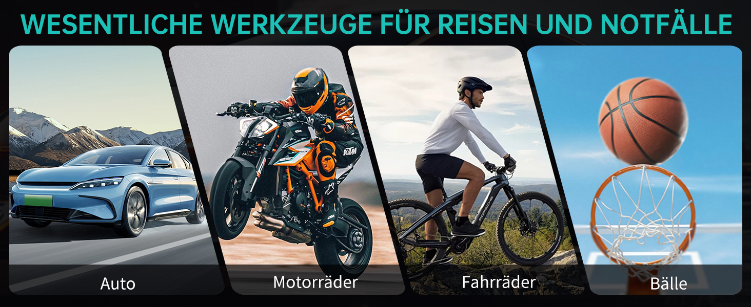 Бездротова електрична повітряна помпа 150 PSI, 6000mAh, компресор для велосипедів, мініатюрна портативна помпа з LED-ліхтариком та автостопом, перезаряджувана помпа для авто, DC 12V