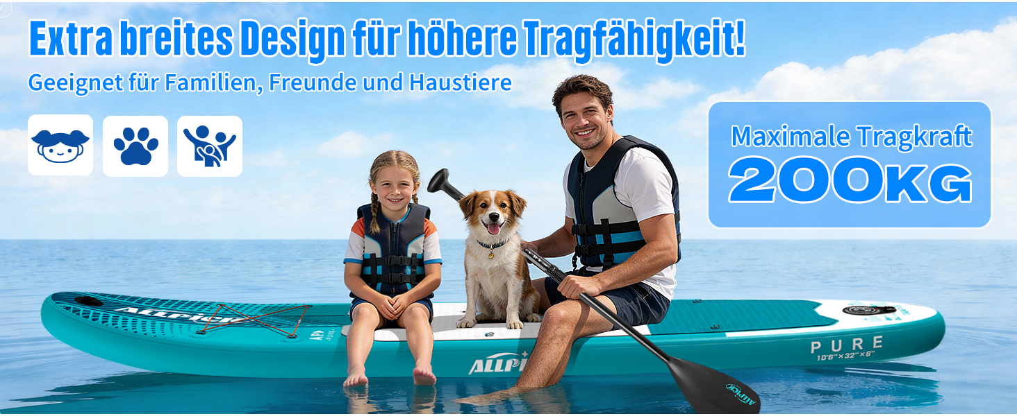 Надувний SUP-борд ALLPICK Premium Set: Комплектація для SUP-серфінгу, камера, аксесуари, регульоване весло, 200 кг, серо-зелений