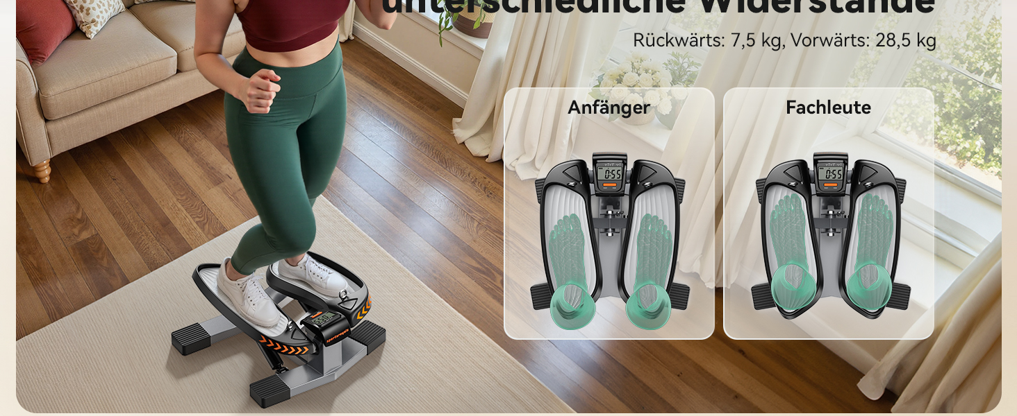 Сходи для фітнесу Sportsroyals для дому – степер з тросами для тренування ніг, рук та сідниць, фітнес для дому та офісу (02-Twist stepper)