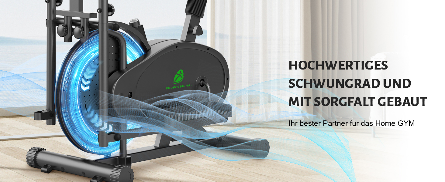 Еліптичний тренажер 2 в 1 з функцією степпера для дому, чорний. З LCD-монітором та регулюванням опору.