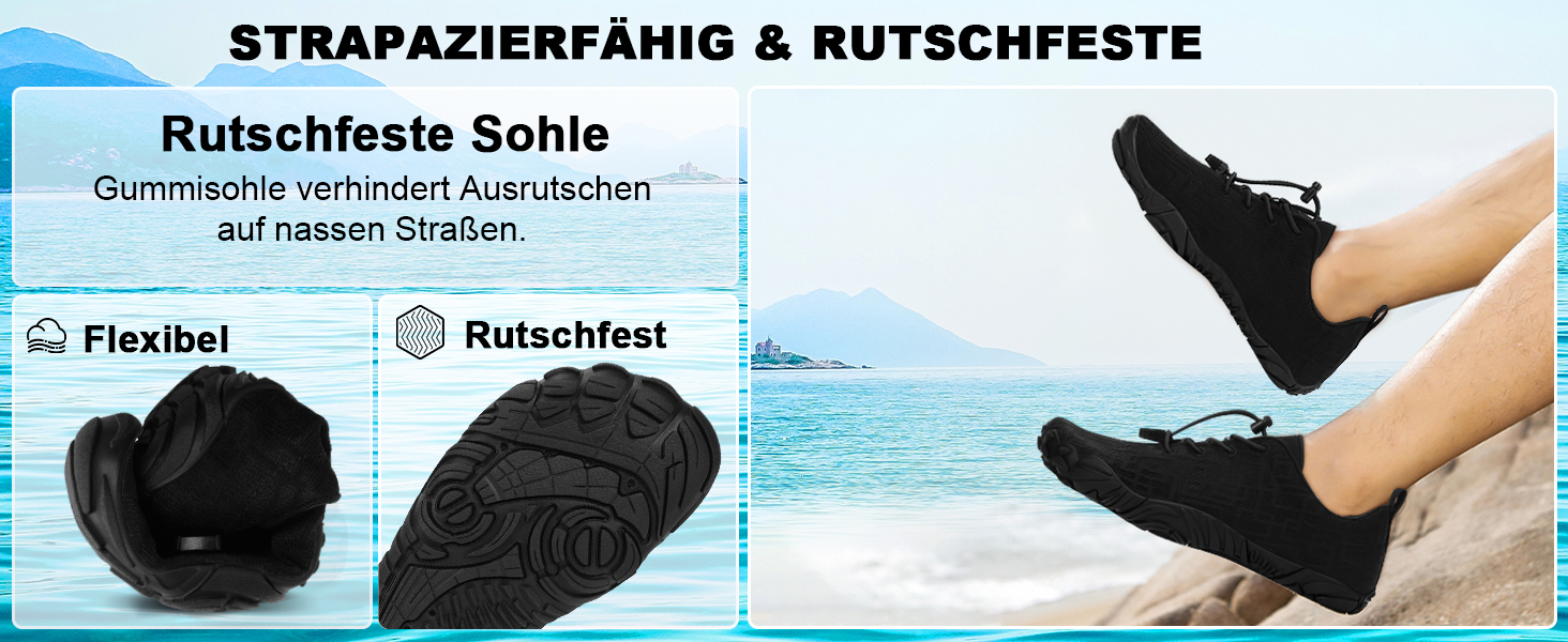 Чоловічі та жіночі босі кросівки Barfuss Schuhe для літа, басейну та трейлраннінгу. Швидка сушка, широка передня частина, Zero-Drop підошва. Колір: білий (C1), чорний (D1). Розмір: 41 EU