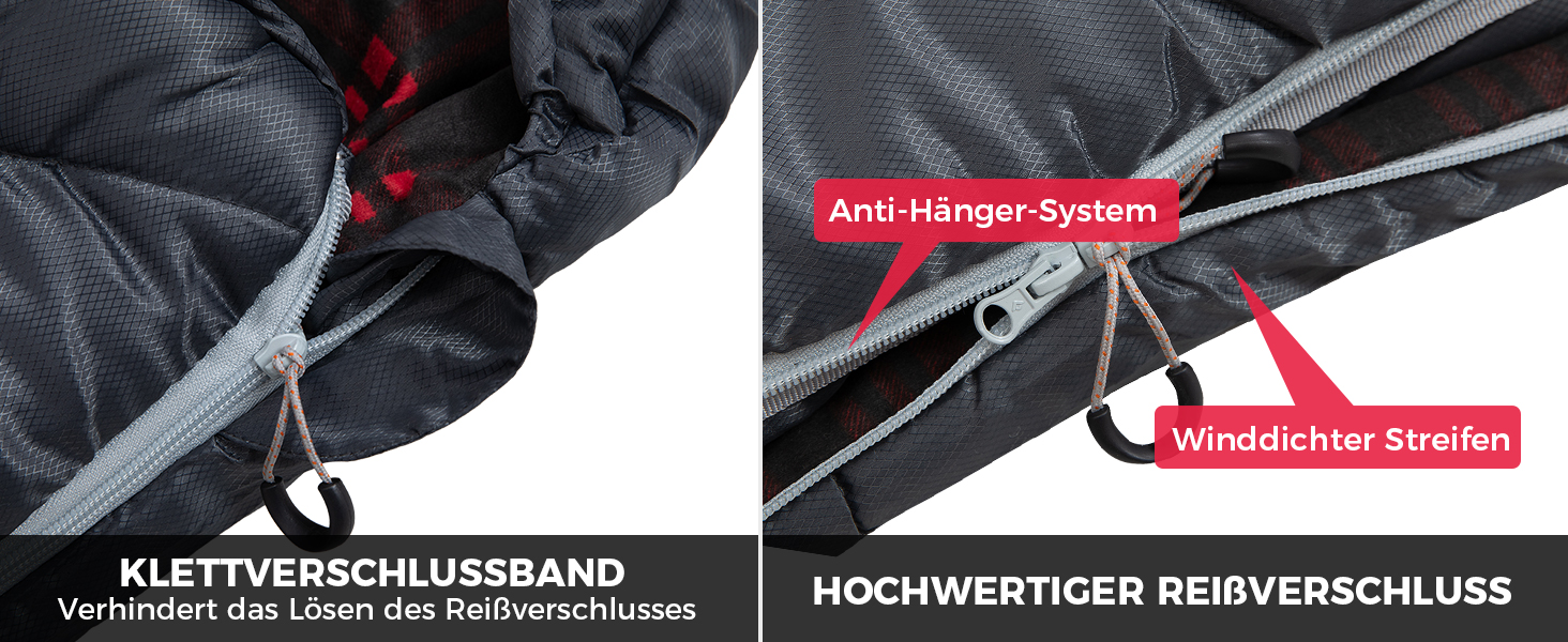 Сплячий мішок KingCamp для 2 осіб з фланелі, зимовий, 3-4 сезони, з подушками, для кемпінгу та відпочинку на природі (сірий)