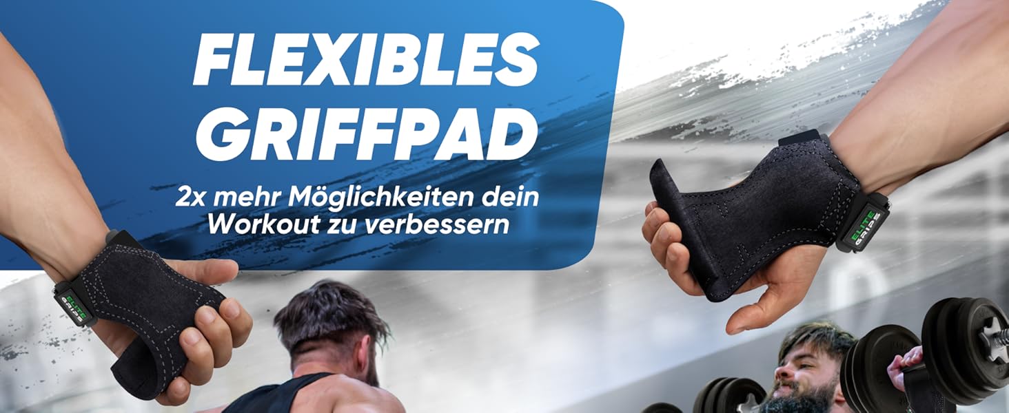 NetroxSports Elite Grips – шкіряні зчеплення для тяги, фітнес-ремінці для важкої атлетики, бодібілдингу з захистом зап'ястя, для чоловіків і жінок