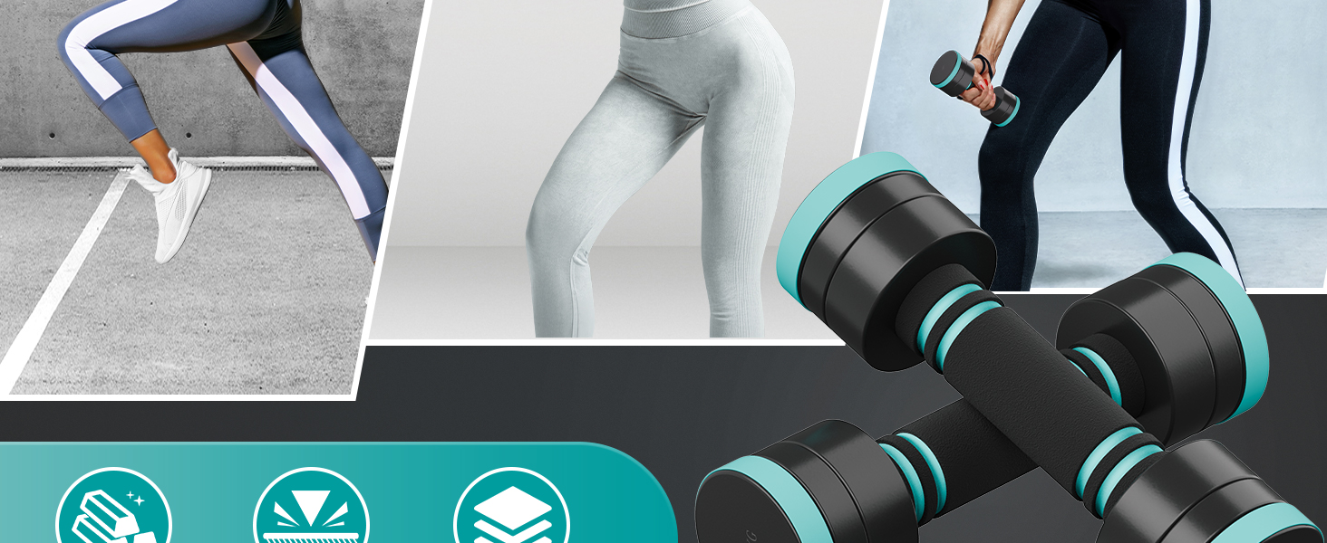 Набір гантелей Dripex, регульовані, сталеві, 2 шт. по 2.5 кг, 2 шт. по 5 кг, 2 шт. по 10 кг, для дому