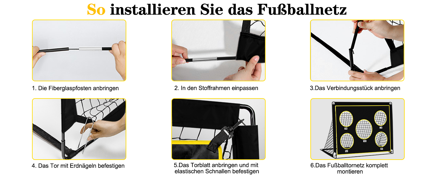 Дитячі ворота для футболу, 2-в-1 Pop-Up ворота, складані, для саду, на вулицю, з чохлом, 120x90 см, чорний