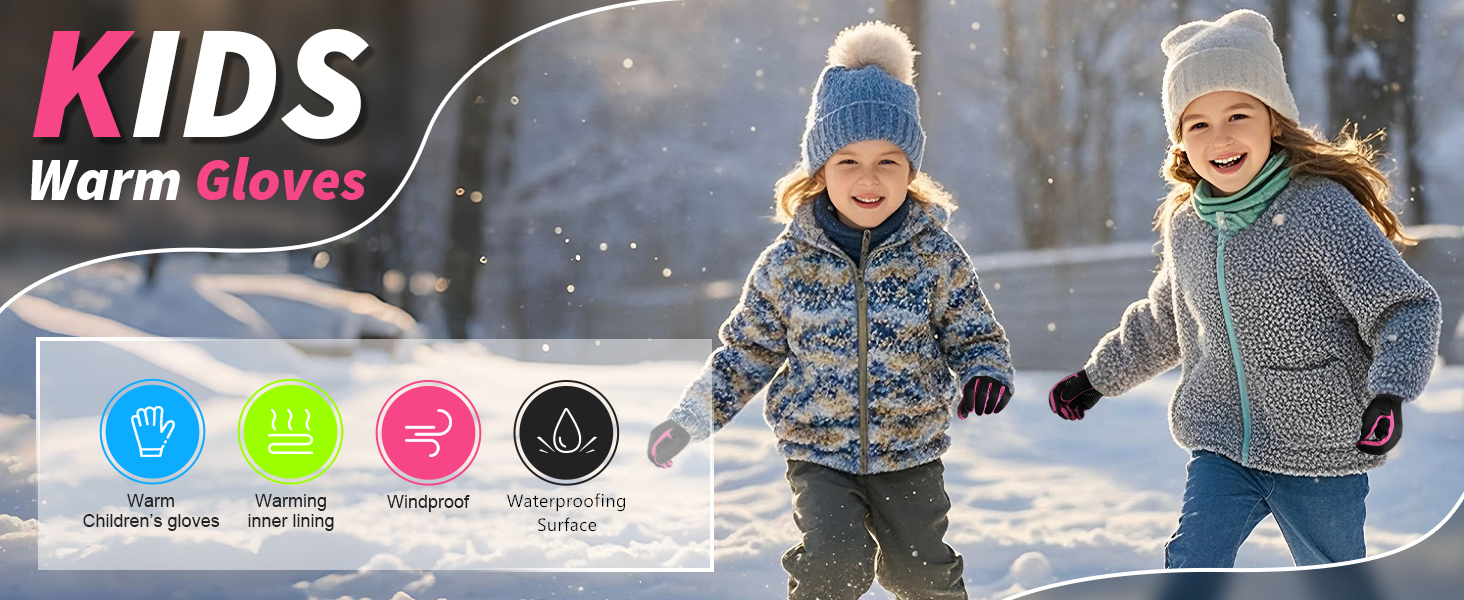 Дитячі зимові рукавички Softshell, водонепроникні, теплі спортивні рукавички для їзди на велосипеді та катання на конях, флісові рукавички для активного відпочинку, чорно-рожеві для хлопчиків та дівчаток L