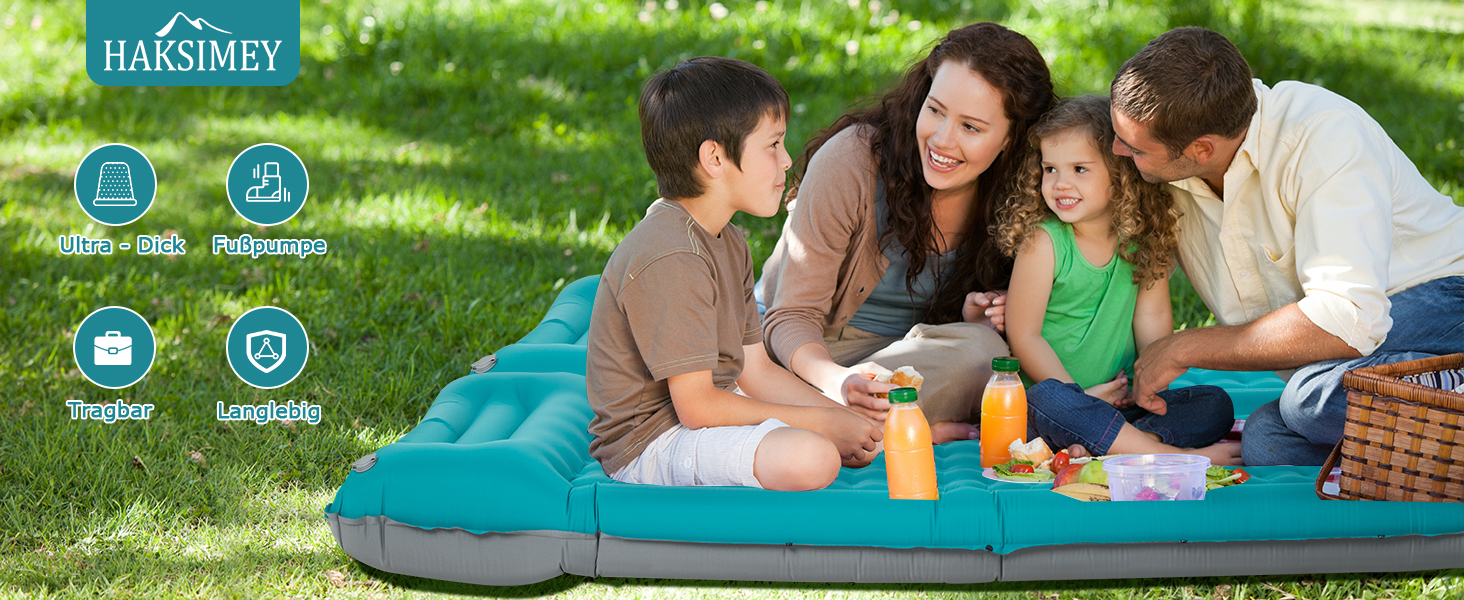 Надувний килимок для кемпінгу Haksimey Isomatte: самонадувний, 72x200 см, 12 см товщина, з подушкою та насосом. Ідеально для відпочинку на природі, в походах, на пляжі та в наметі.