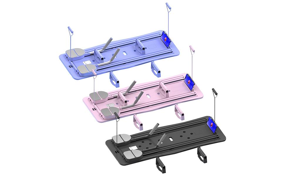 Машина для реформування пілатесу, складний реформатор для домашніх тренувань, компактний набір дошок для пілатесу, багатофункціональне обладнання для пілатесу для жінок, чоловіків, вправ для преса, фіолетовий