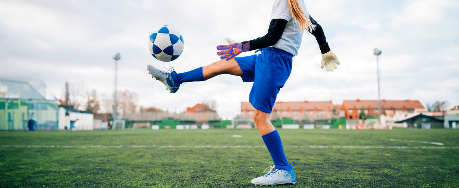 Воротарські рукавички WVVOU для дітей та підлітків, футбольні, з подвійним захистом, зручні, зелені