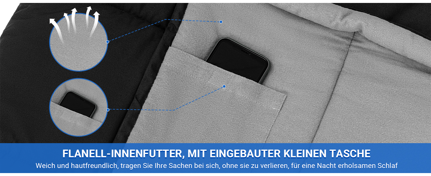 Сплячий мішок KingCamp для дорослих 3-в-1 з бавовняним флісовим підкладкою, зимовий, XXL, легкий, теплий, знімний ковдри, для туризму та відпочинку