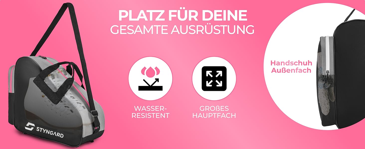 Сумка для ковзанів STYNGARD Montreal: для фігурного катання та інлайнів, чорно-біла, міцна