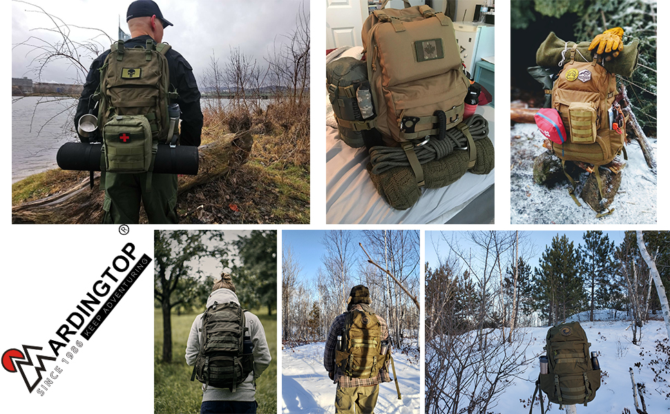 Mardingtop 40L чоловічий тактичний рюкзак для туризму, військовий рюкзак для походів, кемпінгу, подорожей та виживання на природі