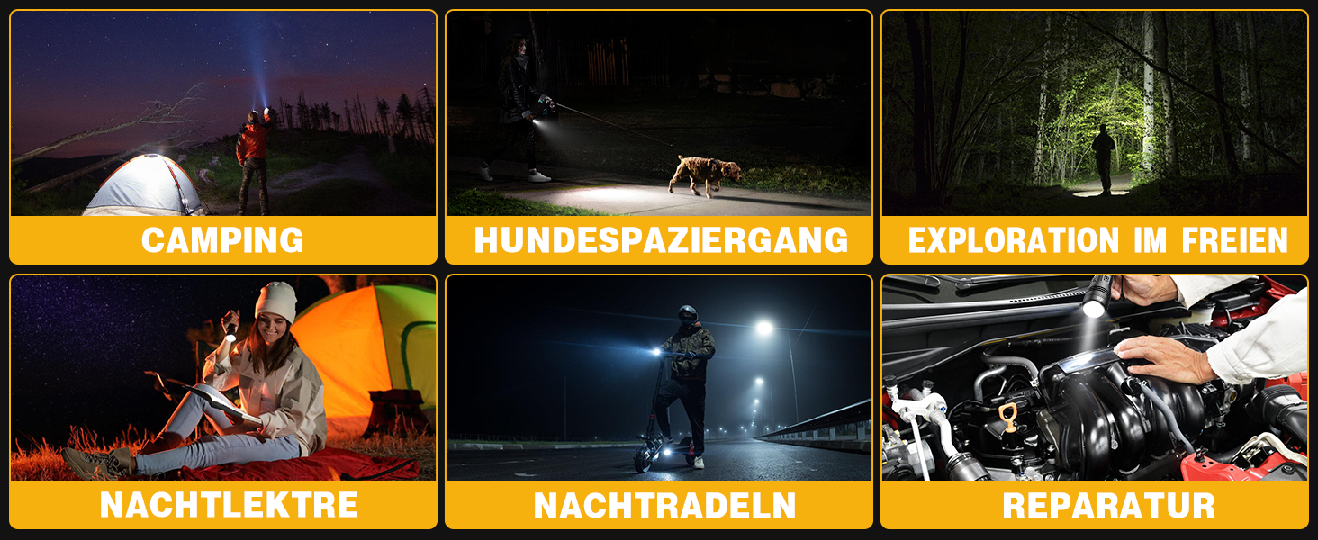 Ліхтар LED BEYSTE 1000000 Люмен, Тактичний ліхтар USB, Водостійкий, Чорний