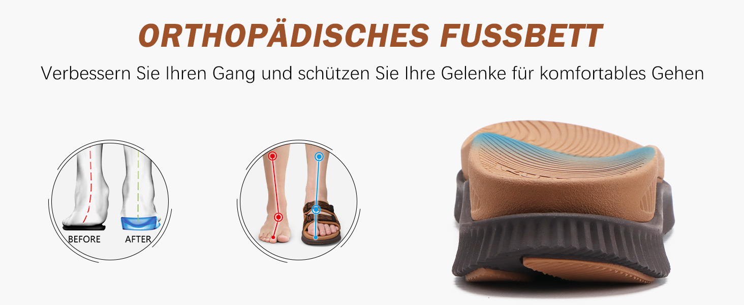 Чоловічі спортивні сандалі KuaiLu з м'якою устілкою, ортопедичні для фасціїту, для активного відпочинку та походів, легкі, відкриті, з регульованою застібкою-липучкою, чорні, 45 EU