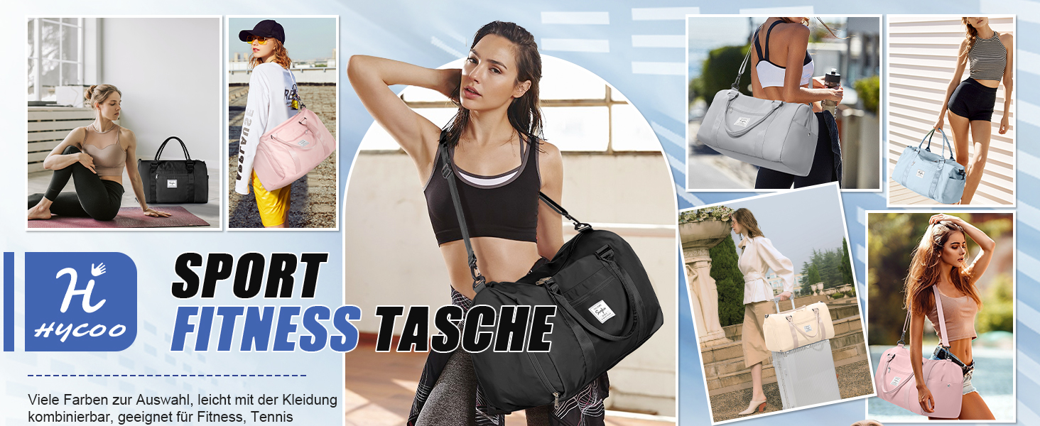 Спортивна сумка HYC00 для жінок та чоловіків, дорожня/гімнастична/йога сумка з відділенням для мокрого одягу та взуття, чорна