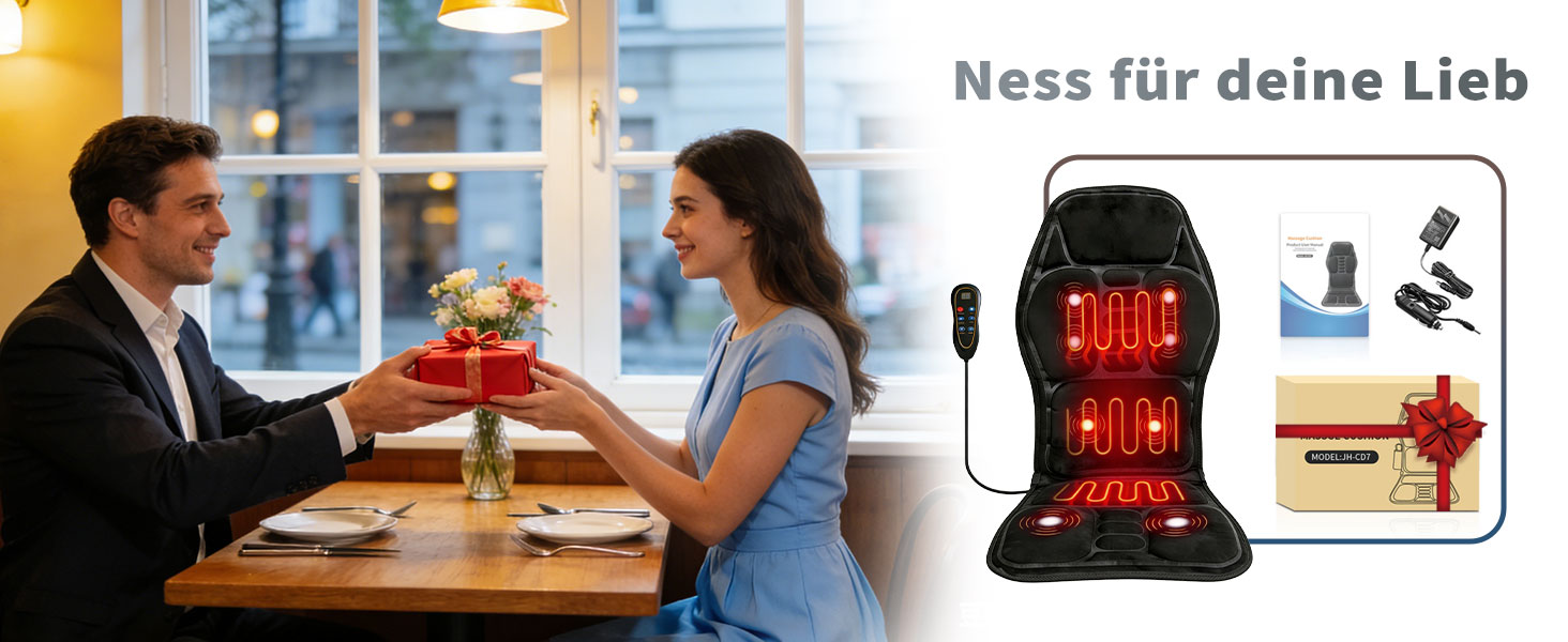 Електрична масажна подушка для спини та шиї з підігрівом та вібрацією. Масажна подушка для крісла, для дому та офісу