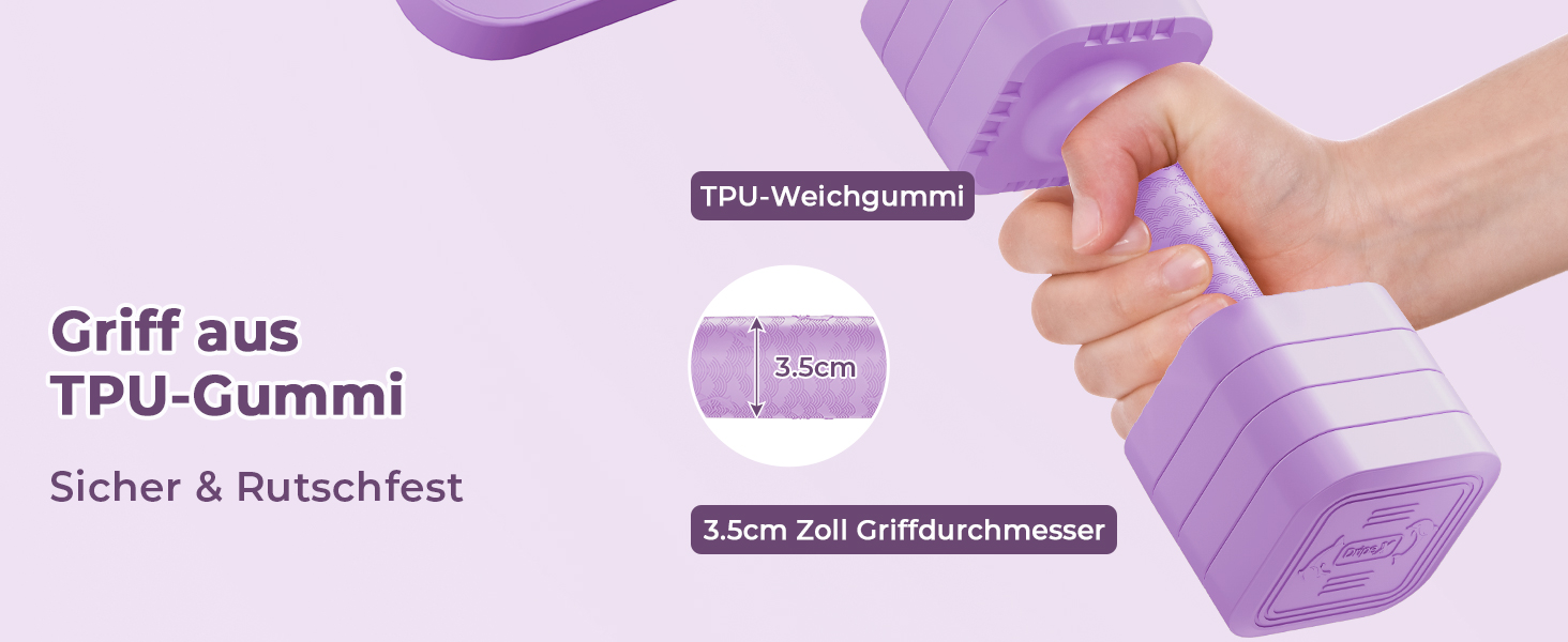 Набір гантелей Dripex регульовані 5 кг x2, з набором дисків 0,5 кг/0,25 кг (фіолетовий)