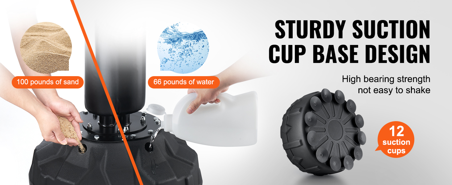 Боксерський тренажер VEVOR Box-Speed-Trainer з підставкою, для молоді та дорослих, регульована висота, комплект з рукавичками, чорний