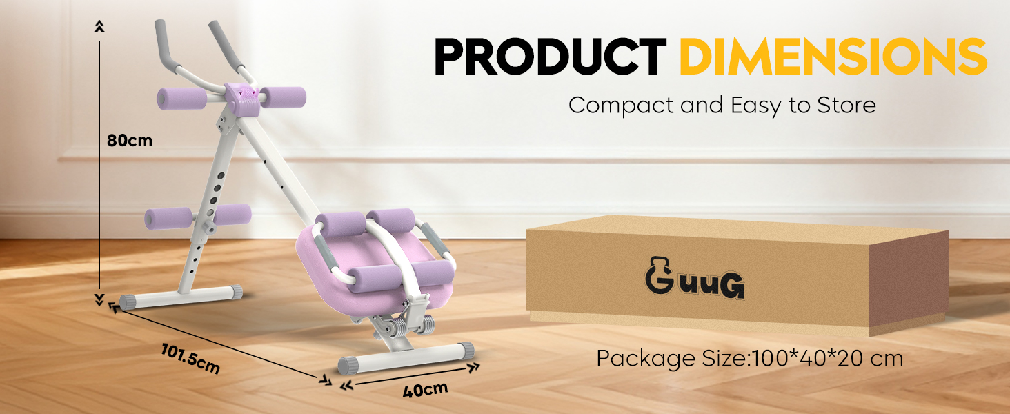 Тренажер для пресу GuuG: компактний складний фітнес-тренажер для дому, фітнес-обладнання для пресу, абдомінальна машина, для чоловіків та жінок, фіолетовий