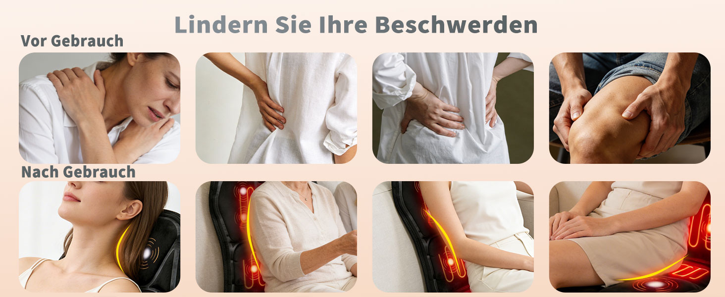 Електрична масажна подушка для спини та шиї з підігрівом та вібрацією. Масажна подушка для крісла, для дому та офісу