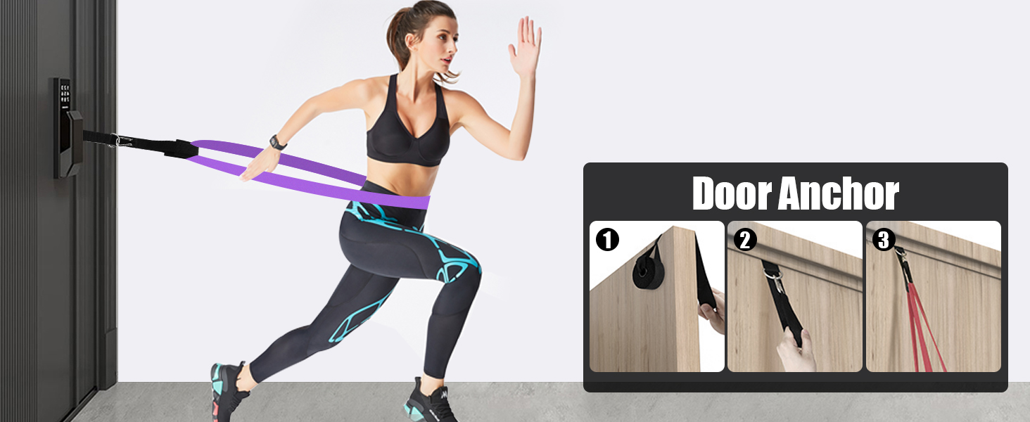 Фітнес гумки WuGU, набір з 4 рівнями опору, еластичні гумки для фітнесу, силових тренувань, йоги та пілатесу (фіолетовий, чорний, червоний, жовтий)