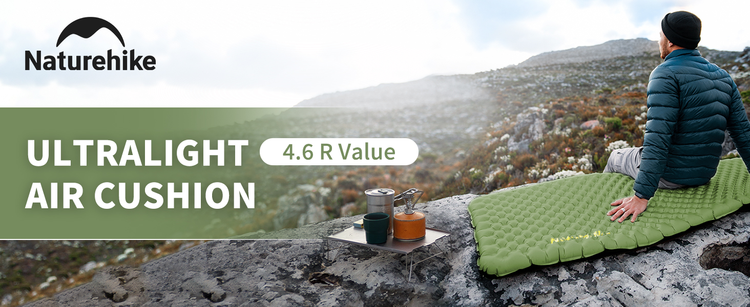 Naturehike IsoMatte Thermal Serie 4.6R - Килимок для кемпінгу Ultralight 4-сезонний (-15°C) Саморозгортання з надувною сумкою, ізольований, високий R-значення, для зими, прямокутний 186*58 см