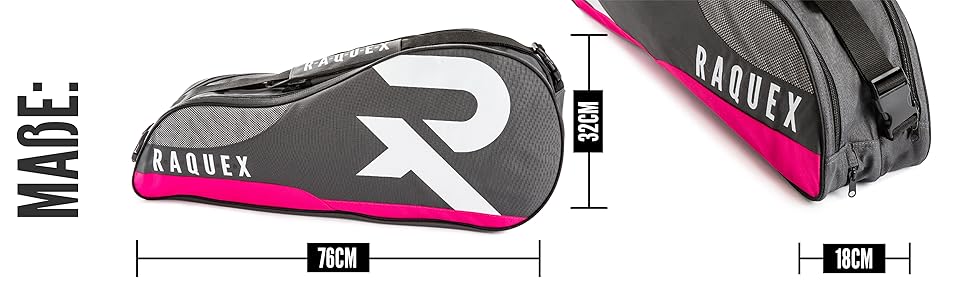 Сумка для тенісу Raquex Schlägertasche чорно-малинова для 6 ракеток + взуття