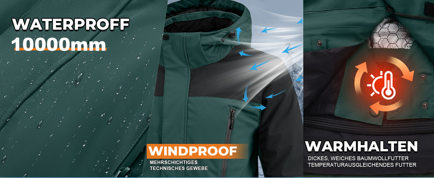 Комплект гірськолижний чоловічий HOTIAN: куртка та штани. Теплий, водонепроникний, вітронепроникний костюм для сноуборду та гірськолижного спорту. Розмір M. HB+BK