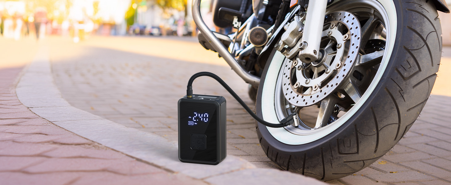 Електричний насос Oasser 150 PSI для велосипеда, авто, м'яча, кемпінгу з LED-ліхтариком