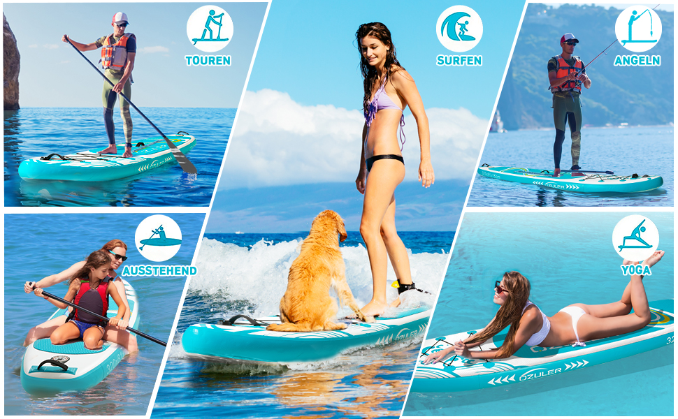 Надувна SUP-дошка OZULER 180 кг з камеротримачем і рюкзаком для початківців