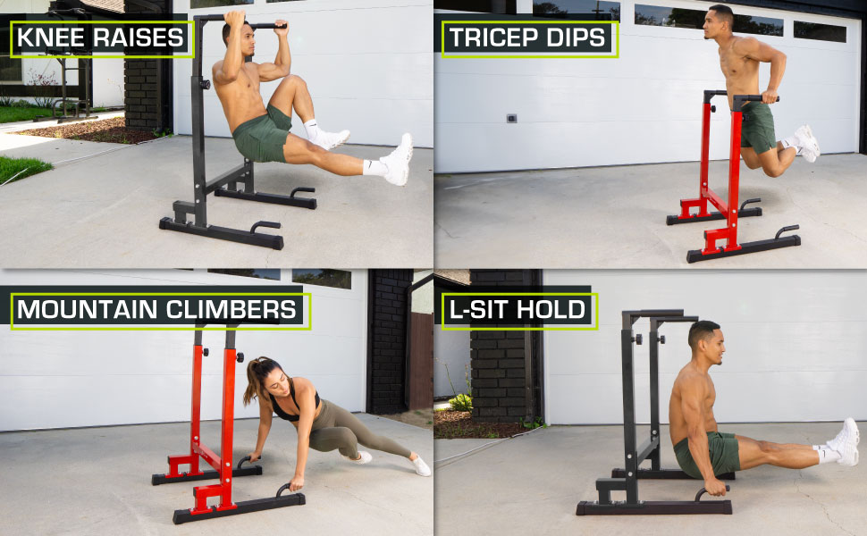 Стійка для віджимань ProsourceFit Dip Stand, важка, з'єднувач безпеки, для трицепсів, підтягувань, віджимань, L-ситів, чорна