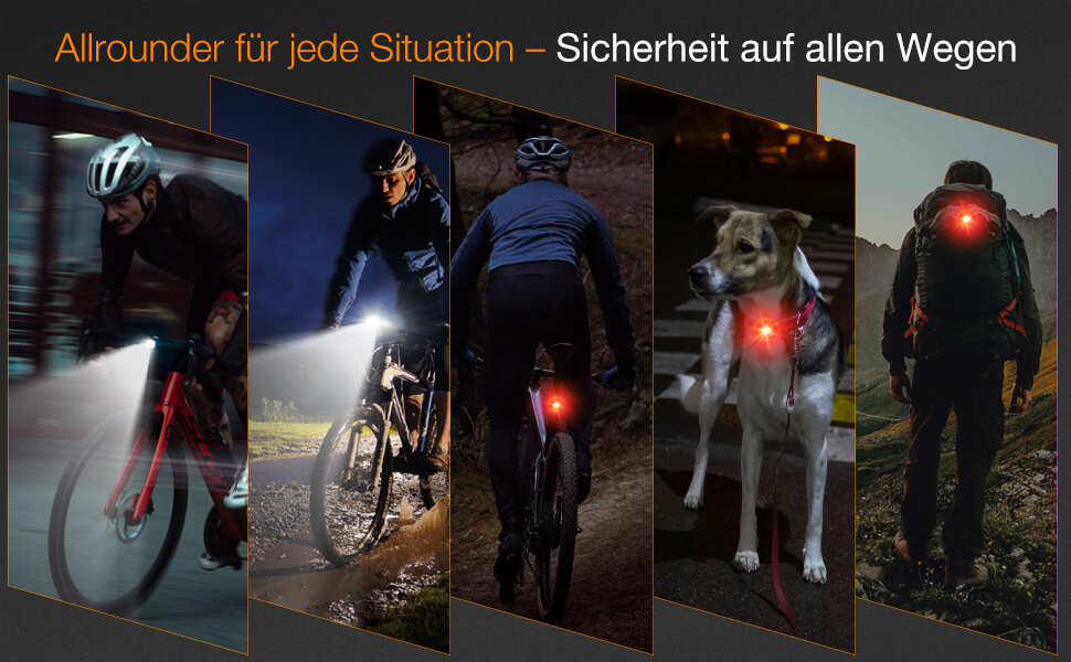 Набір велоліхтарів Tavaler USB, StVZO, IPX5, LED: передній та задній ліхтарі