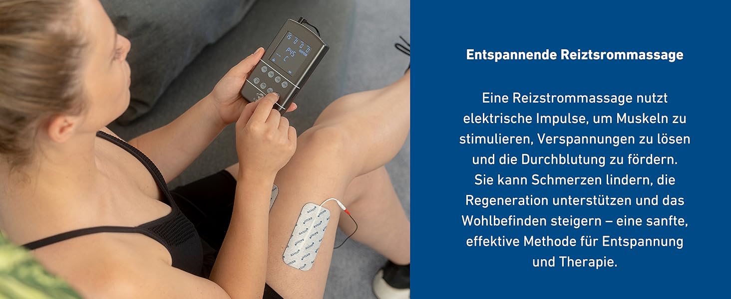 Апарат TENS EMS STIM-PRO X9B з 4 каналами та 8 електродів для болісної терапії, масажу та м'язового стимулювання - axion® (3) X9B