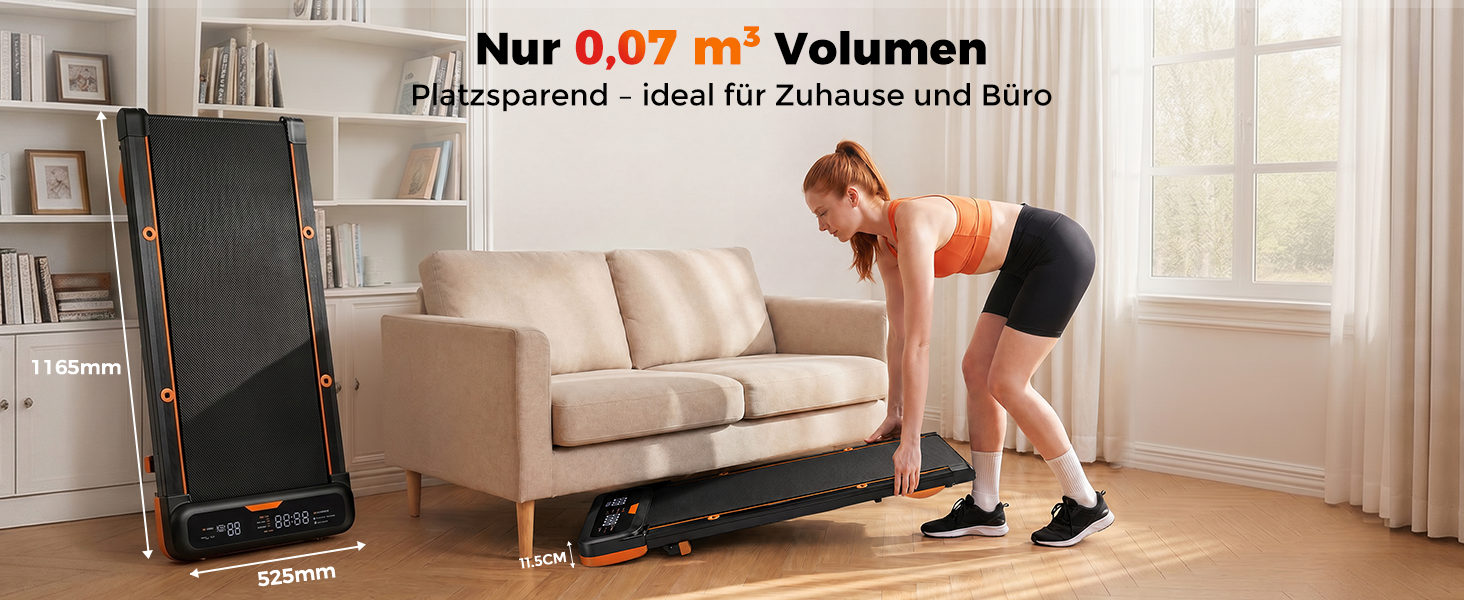Бігова доріжка для дому з нахилом 7%, Walking Pad 5: реабілітація, 5 рівнів вібрації, під стіл з додатковою ручкою, LED, 2.5HP, швидкість до 7.5 км/год, управління з пульта, до 136 кг, з APP