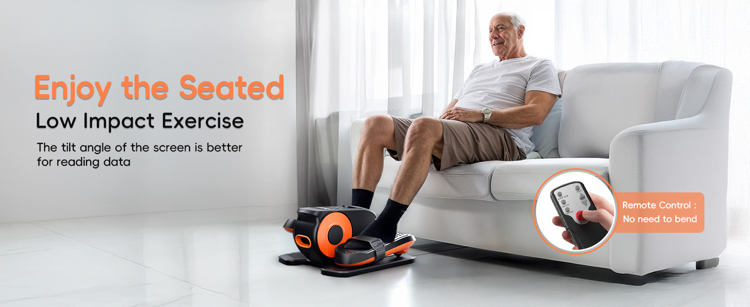 Morelax Mini Ellipsentrainer: компактний електричний тренажер для дому з пульт дистанційного керування, дисплеєм та неслизьким покриттям. Чорний колір