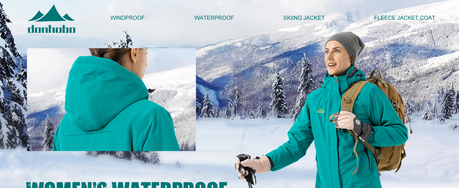 Жіноча зимова куртка для активного відпочинку Windstopper® Softshell, водонепроникна, з підкладкою з флісу, синього кольору, з капюшоном