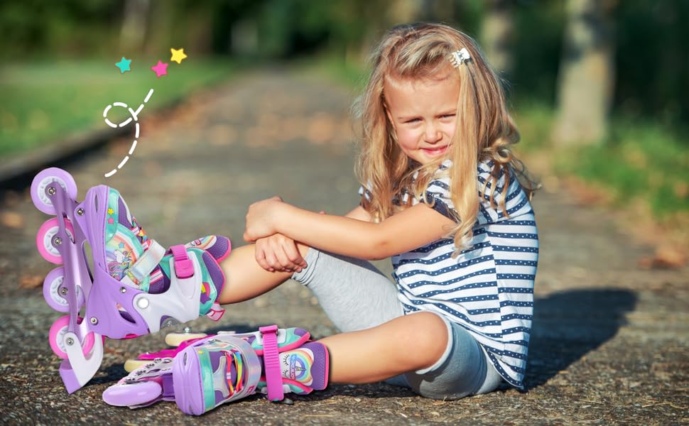 Інлайнери для дівчаток Einhorn: регульовані ролики з підсвічуванням, розмір S (30-33), фіолетовий колір