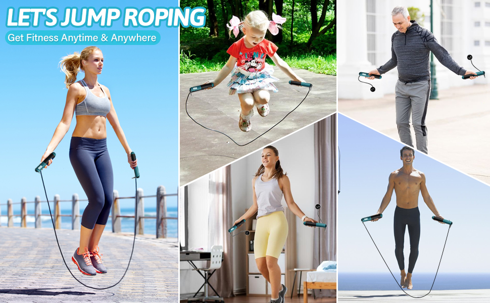 Стрибкове канат для дорослих з лічильником. Регульований канат з підшипниками та неслизькими ручками. Бездротовий канат для тренувань/фітнесу/боксу для чоловіків/жінок.