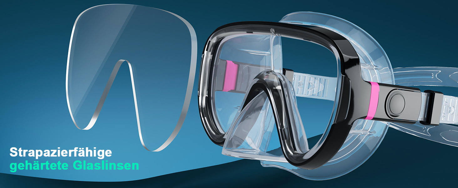 Набір для снорклінгу G2RISE для дорослих: маска та трубка, чорно-рожевий