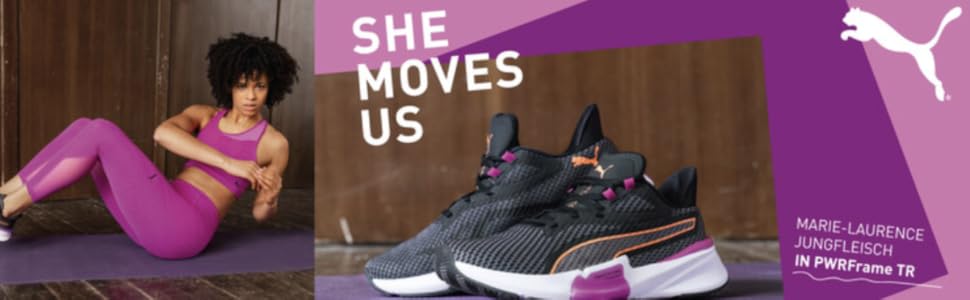 Жіночі гімнастичні черевики PUMA Pure Xt Stardust, Puma Black Deep Orchid (37 EU)